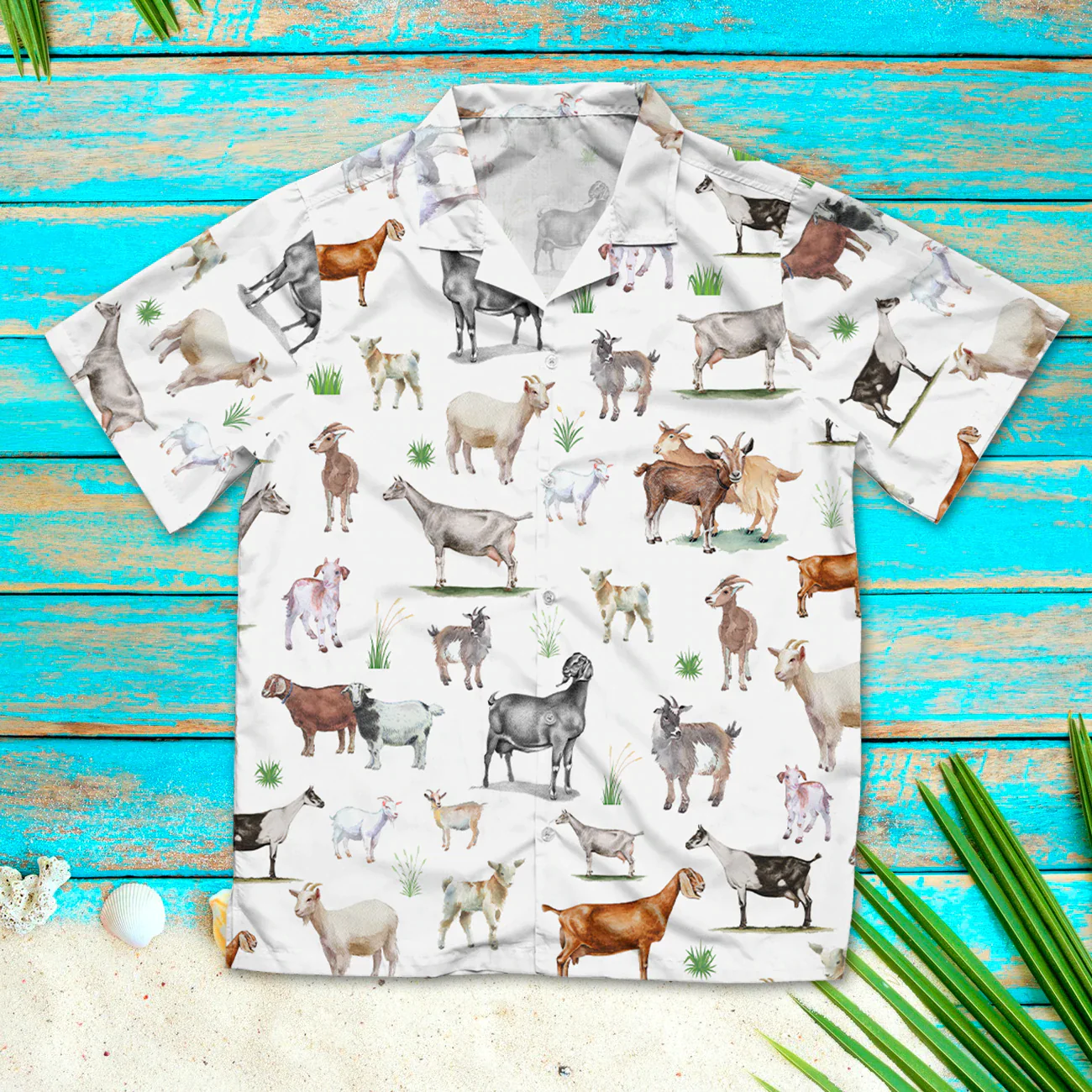 Goat Painting Pattern Trendy Hawaiian Shirt, Summer Trendy Hawaiian Shirts For Men And Women Aloha Beach Shirt Goat Painting Pattern Trendy Hawaiian Shirt, Summer Trendy Hawaiian Shirts For Men And Women Aloha Beach Shirt