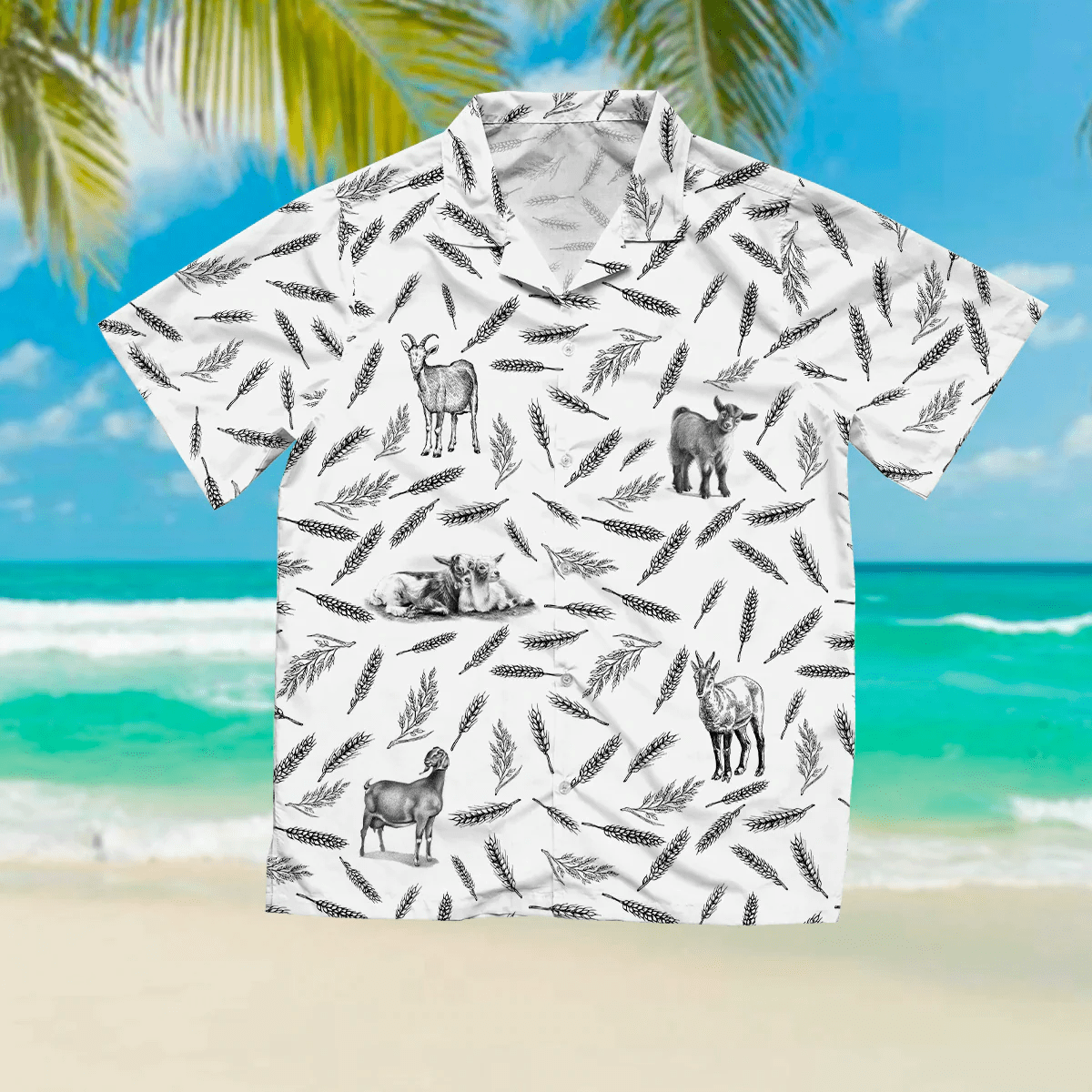 Goat Pattern Farm Trendy Hawaiian Shirt, Summer Trendy Hawaiian Shirts For Men And Women Aloha Beach Shirt