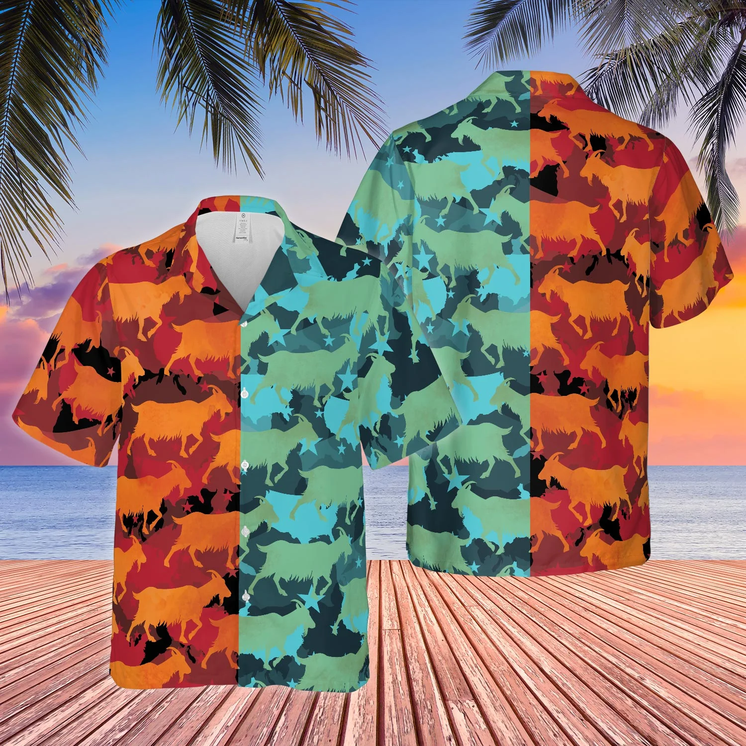 Goats Camo Hot And Cold All Over Printed 3D Hawaiian Shirt