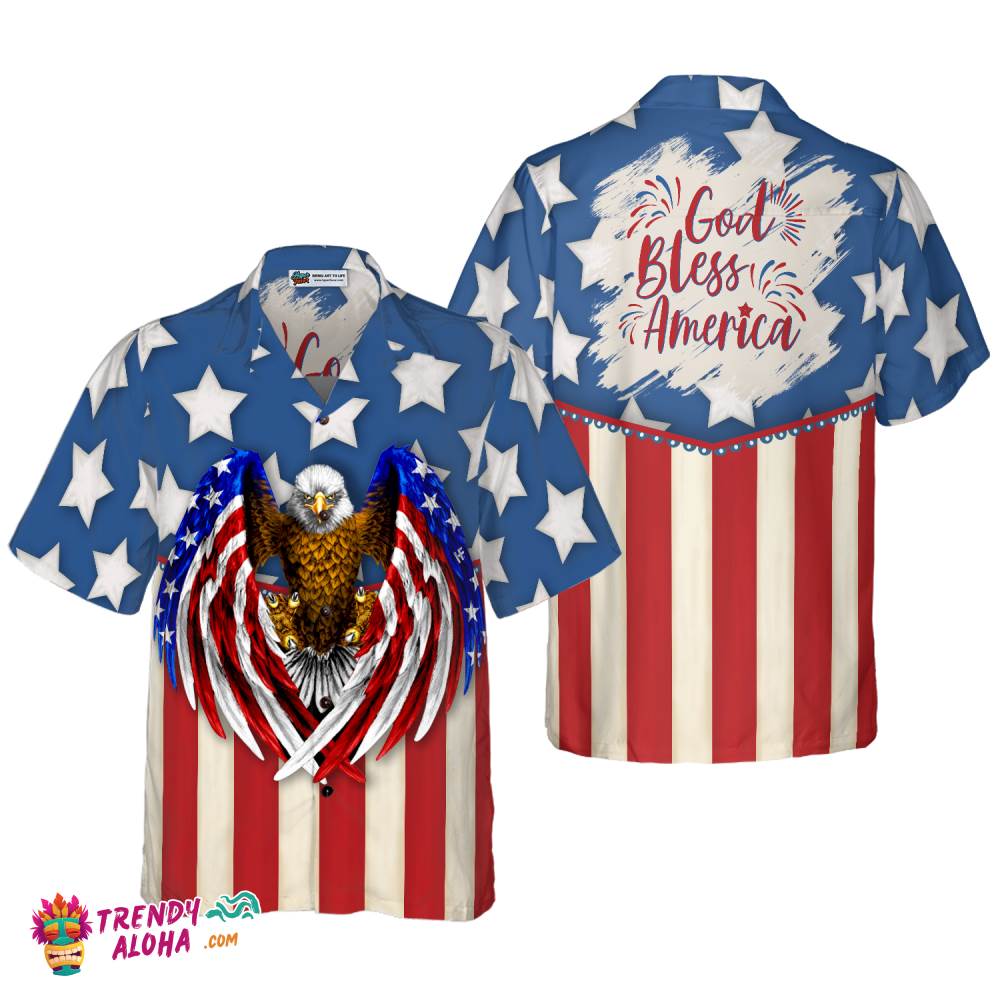 God Bless America 4Th Of July Hawaiian Shirt God Bless America 4Th Of July Hawaiian Shirt