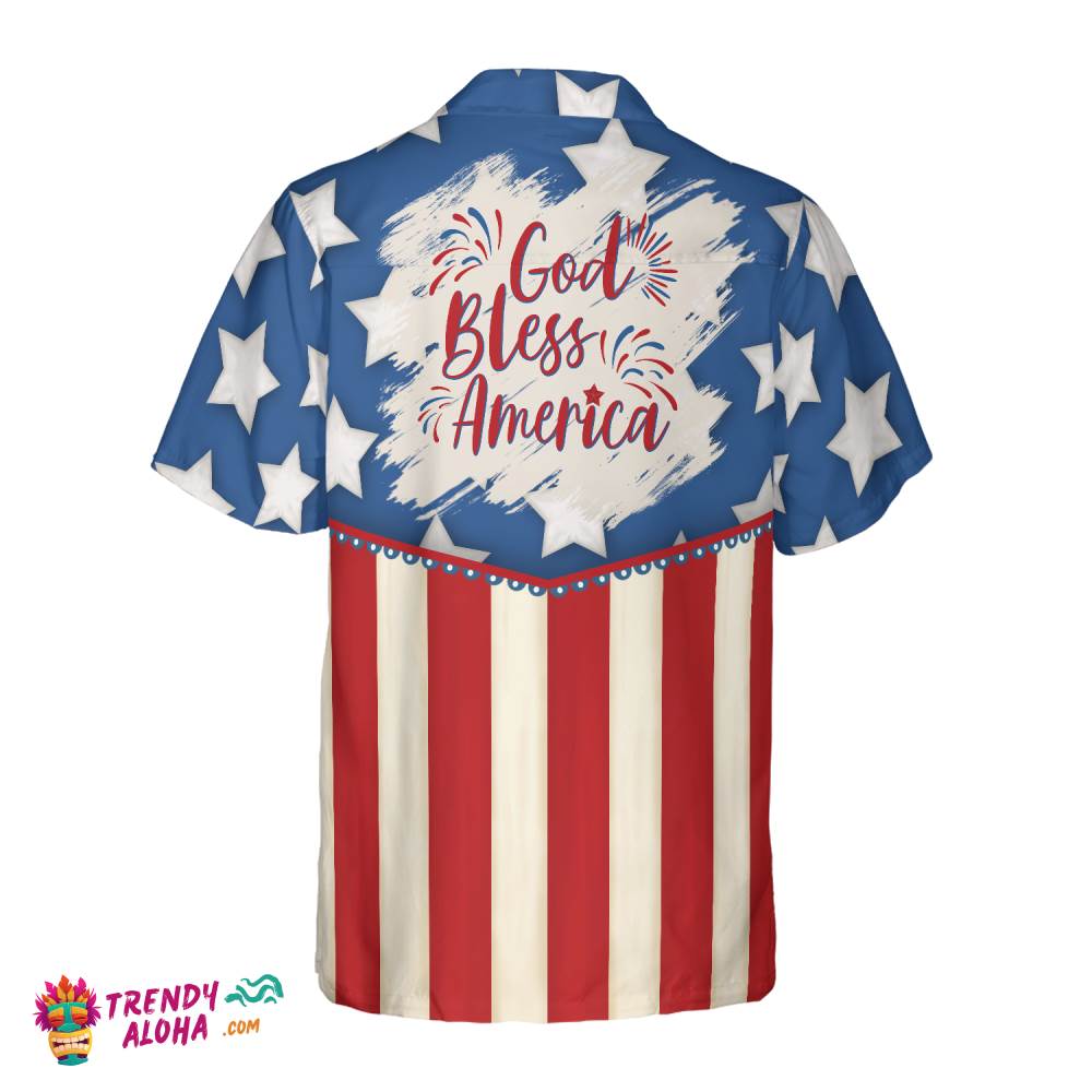 God Bless America 4Th Of July Hawaiian Shirt