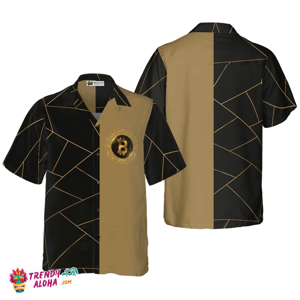 Golden Bitcoin Cryptocurrency Hawaiian Shirt Golden Bitcoin Cryptocurrency Hawaiian Shirt