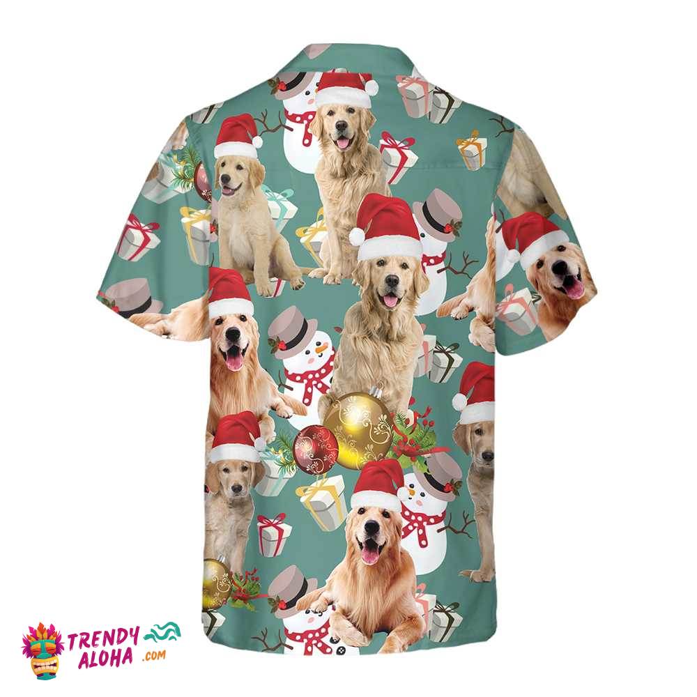 Golden Retriever Celebrate Christmas Hawaiian Shirt, Golden Retriever Christmas Dog Hawaiian Shirt, Christmas Gift For Dog Lover