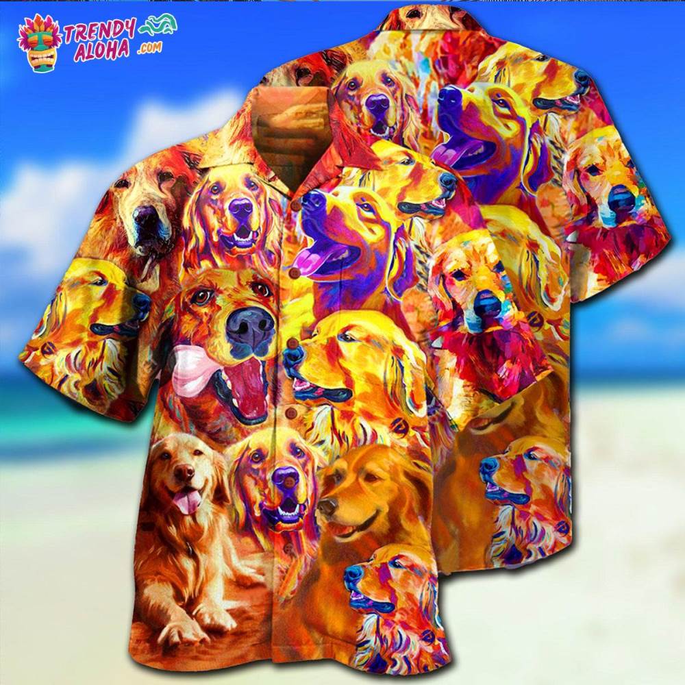 Golden Retriever Dad Ever Hawaiian Shirt – Trendy Aloha