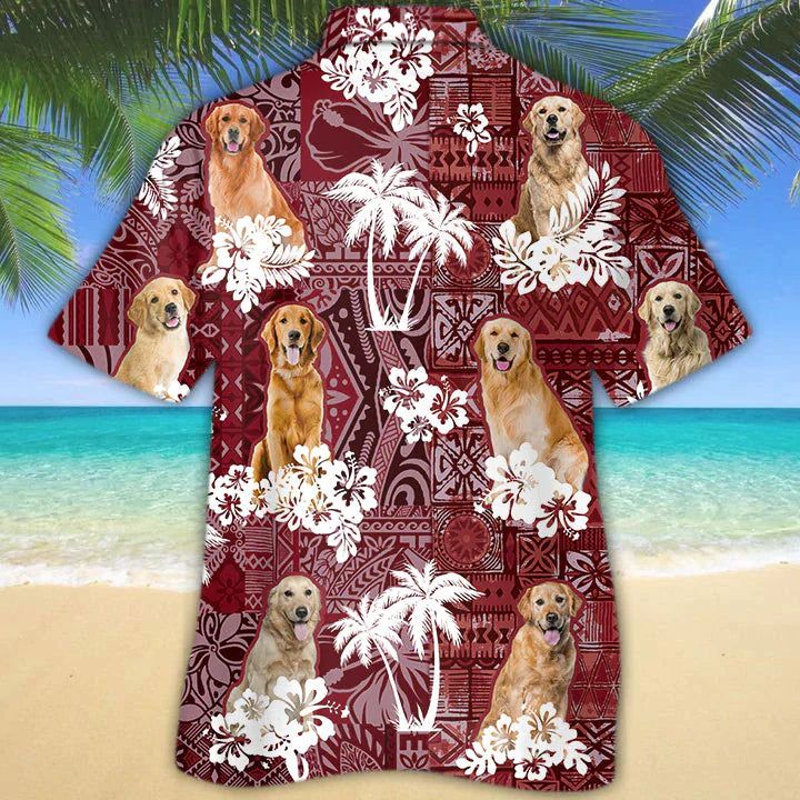 Golden Retriever Hawaiian Shirt, Gift For Dog Lover Shirts, Men’s Hawaiian Shirt