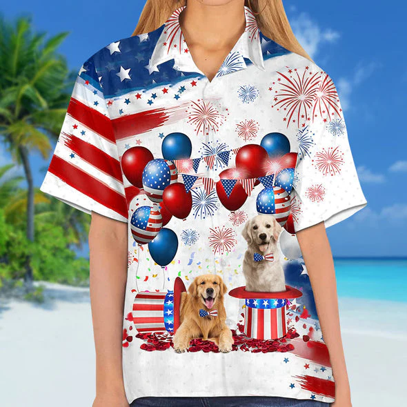 Golden Retriever Independence Day Trendy Hawaiian Shirt For Men And Women, 4Th Of July Trendy Hawaiian Shirt