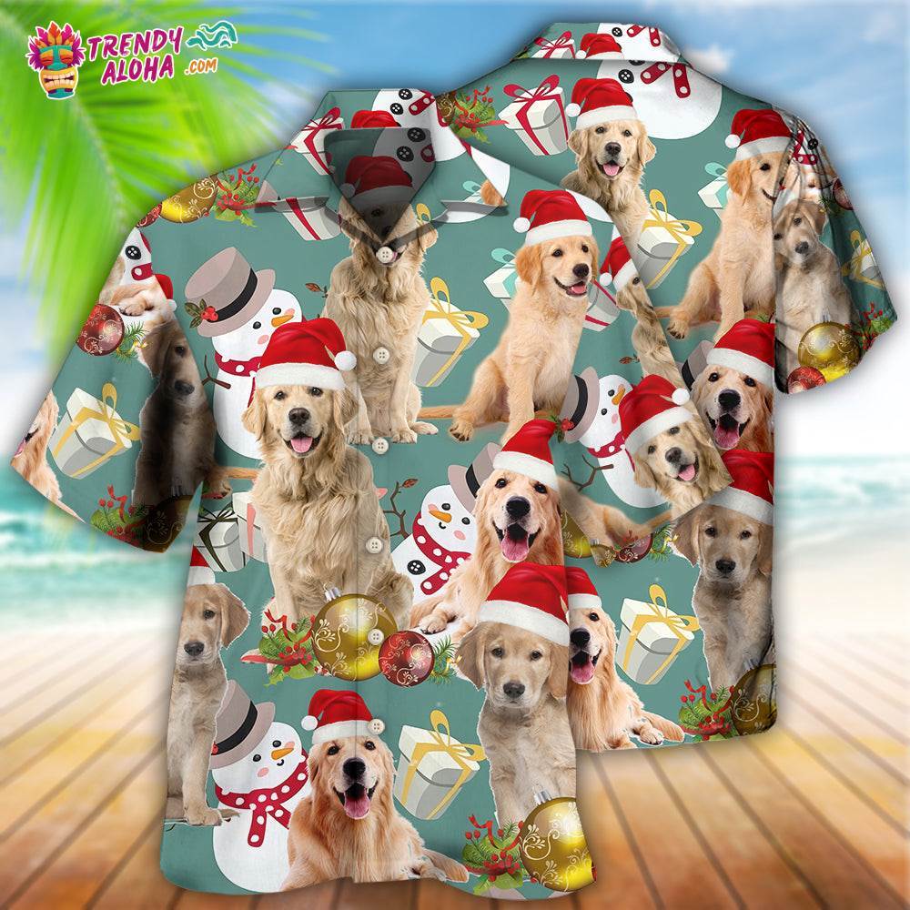 Golden Retriever Merry Christmas Hawaiian Shirt – Trendy Aloha