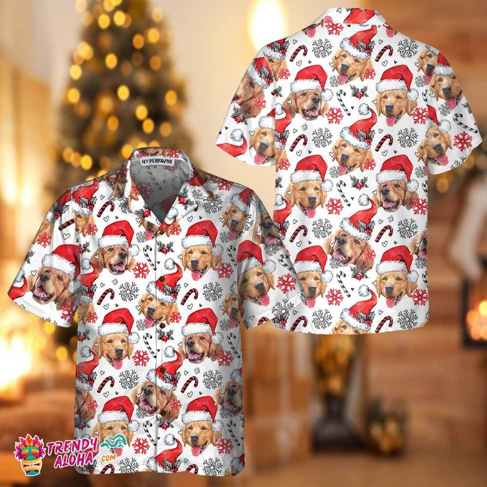 Golden Retriever Santa Hawaiian Shirt, Funny Christmas Dog Shirt For Men & Women, Best Christmas Gift