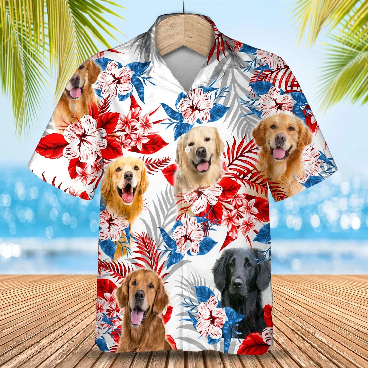 Golden Retriever Summer Hawaiian Shirt for Men and Women