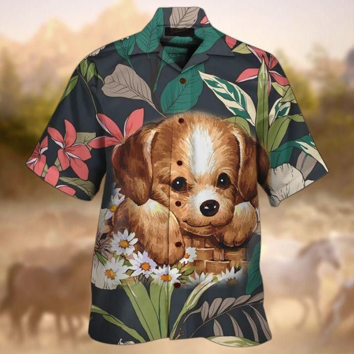 Golden Retriever Trendy Hawaiian Shirt