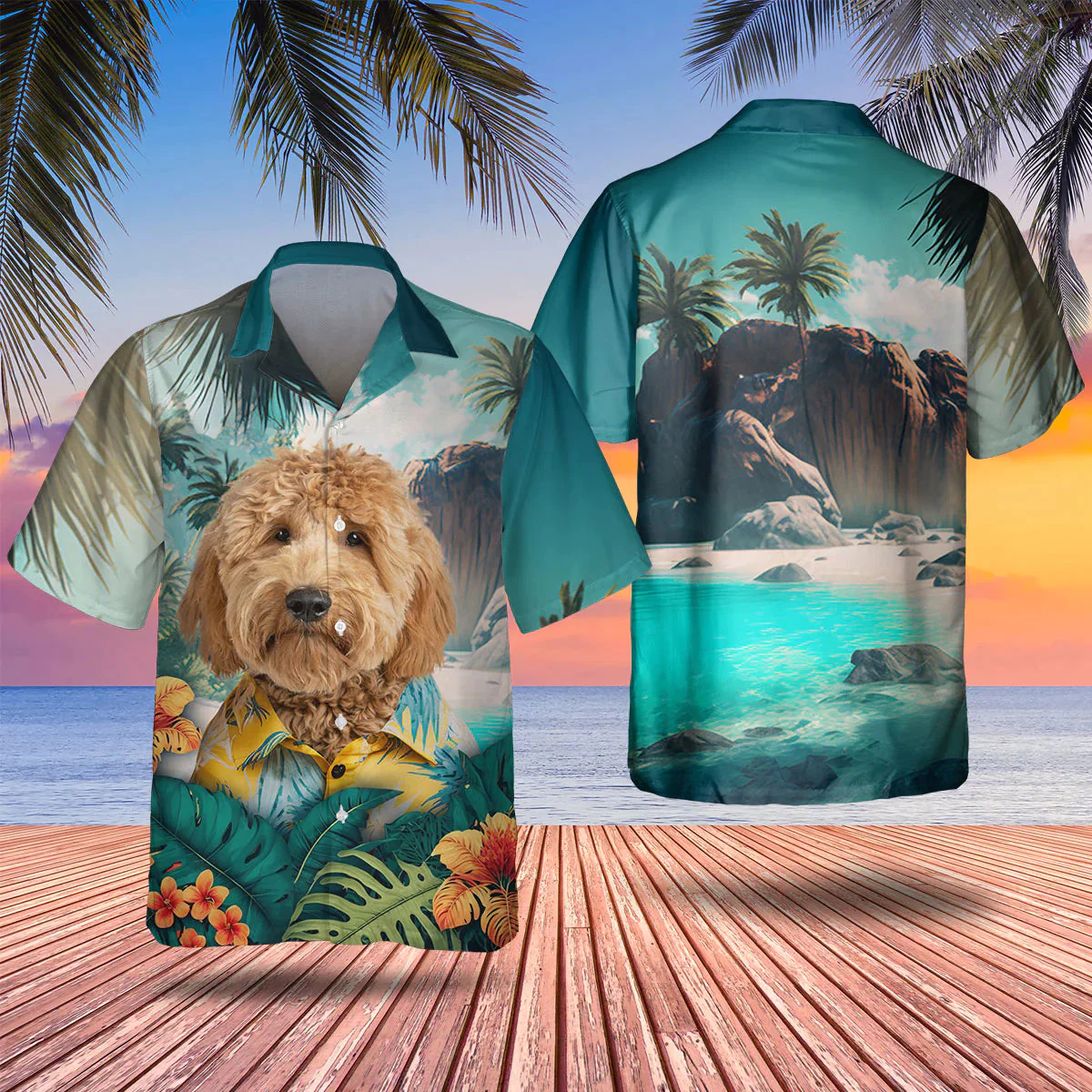Goldendoodle 3D Tropical Trendy Hawaiian Shirt, Dog Trendy Hawaiian Shirt, Summer Gift For Men And Women Goldendoodle 3D Tropical Trendy Hawaiian Shirt, Dog Trendy Hawaiian Shirt, Summer Gift For Men And Women