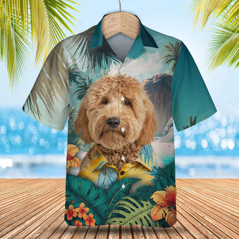Goldendoodle 3D Tropical Trendy Hawaiian Shirt, Dog Trendy Hawaiian Shirt, Summer Gift For Men And Women