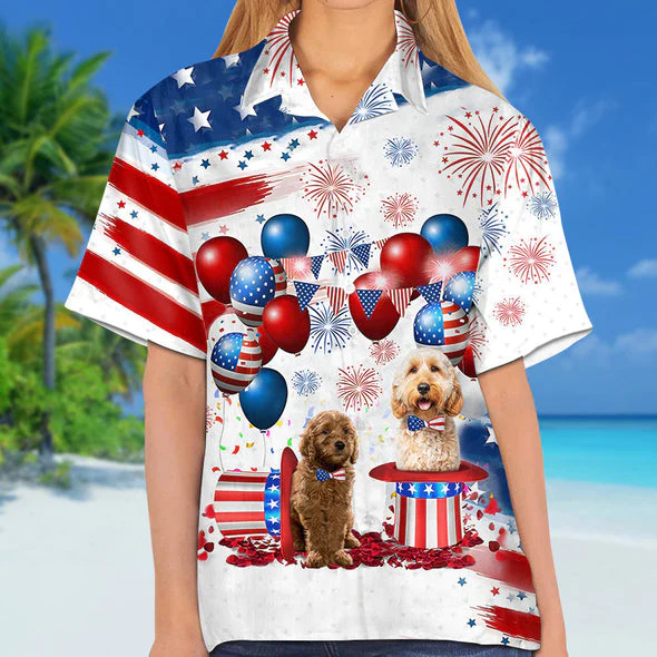 Goldendoodle Independence Day Trendy Hawaiian Shirt For Men And Women, 4Th Of July Trendy Hawaiian Shirt