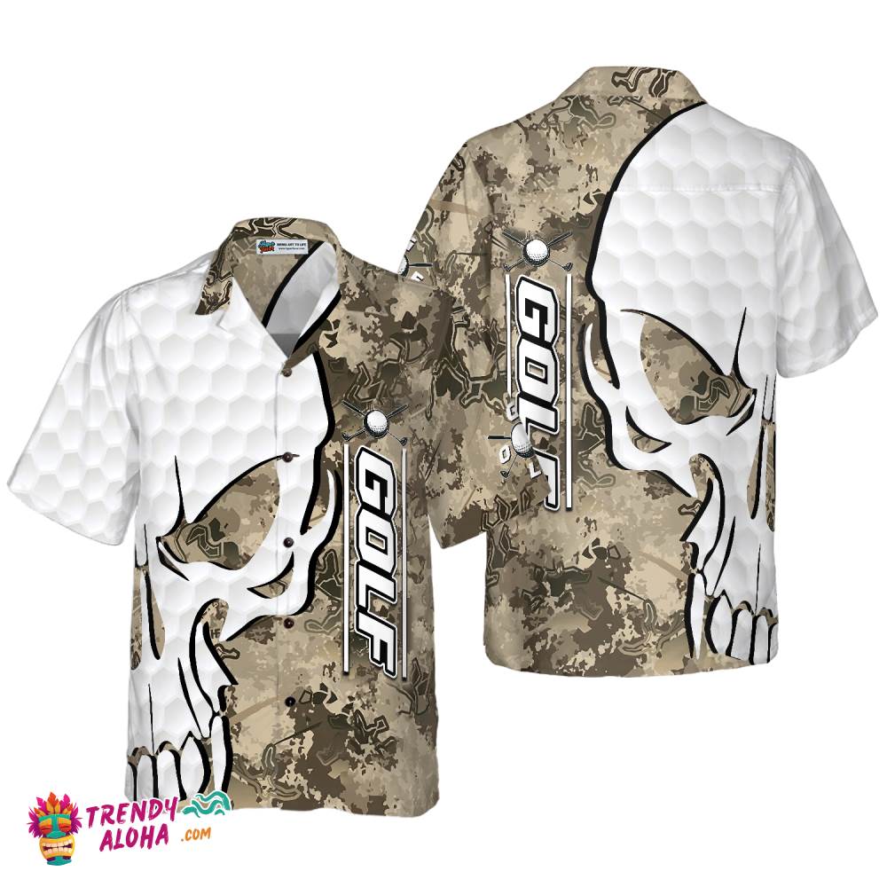 Golf And Skull Camo Pattern Hawaiian Shirt Golf And Skull Camo Pattern Hawaiian Shirt