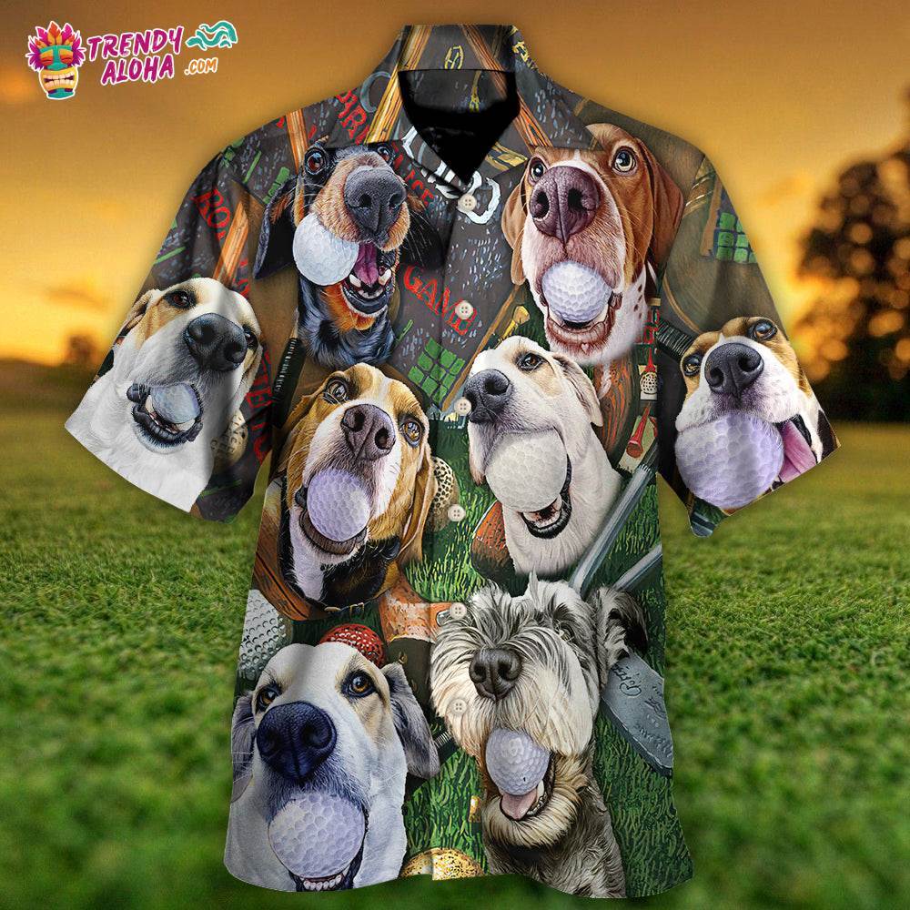 Golf Beach Sports Dog Beach Golf Hawaiian Shirt - Trendy Aloha - Trendy ...