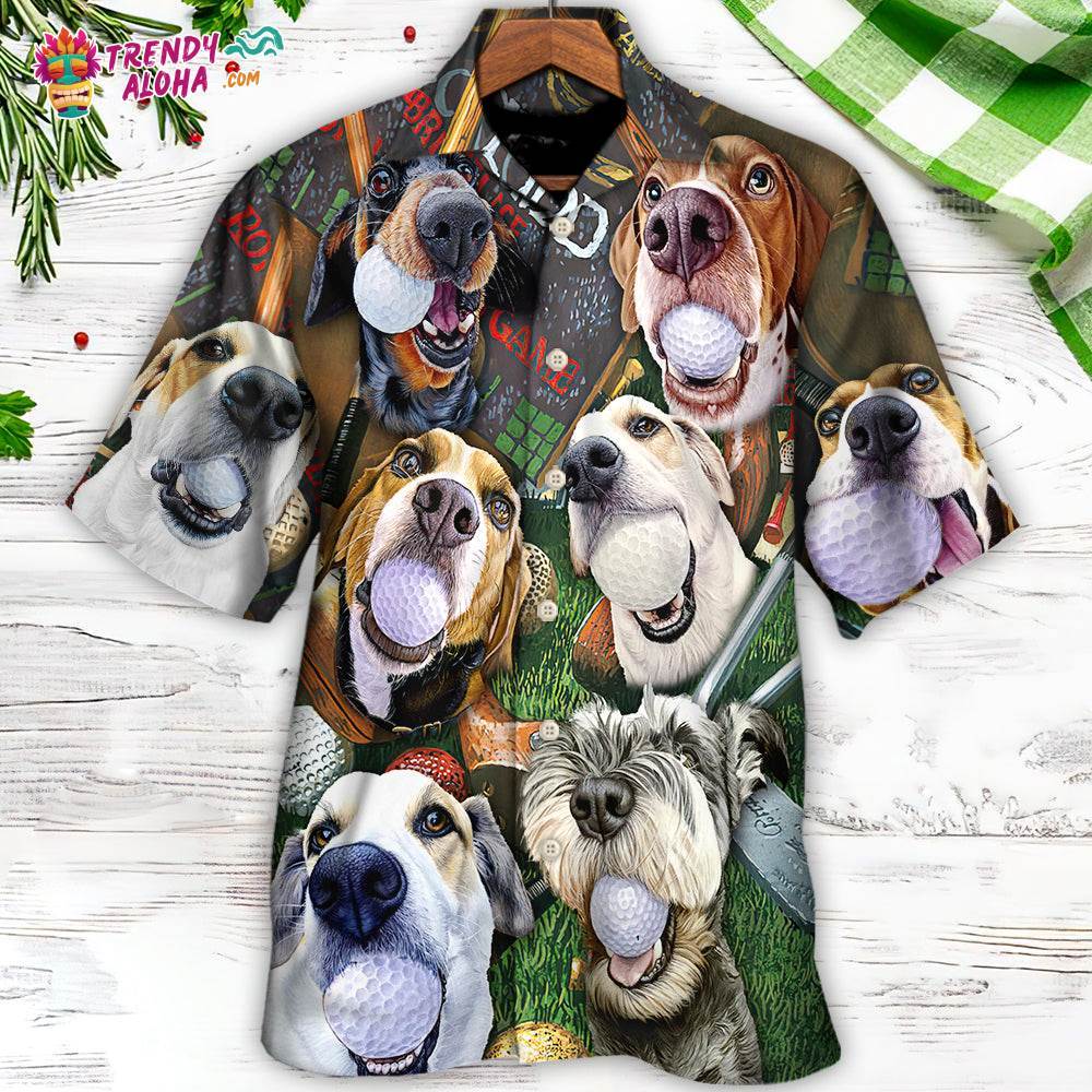 Golf Beach Sports Dog Beach Golf Hawaiian Shirt - Trendy Aloha - Trendy ...