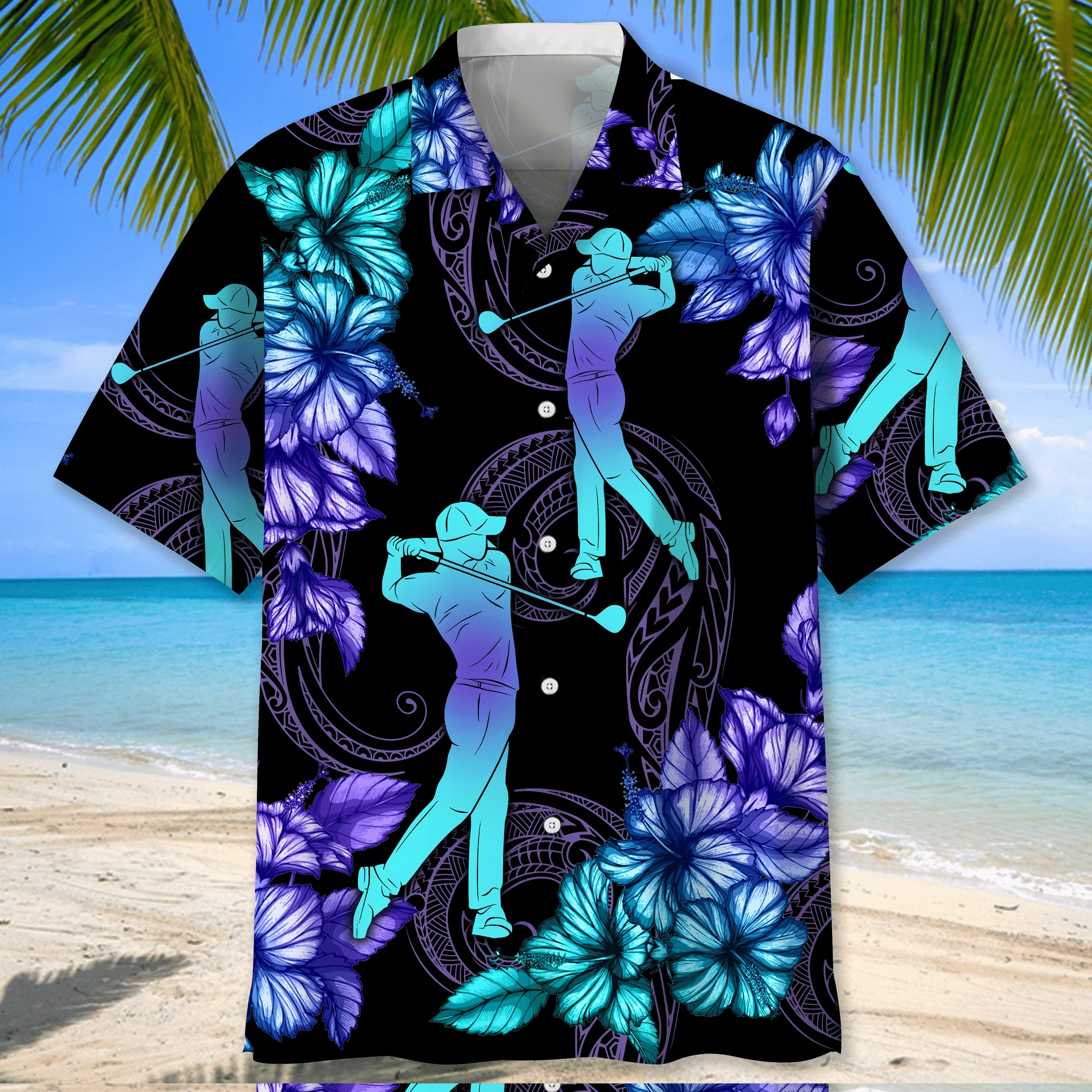 Golf Black Trendy Hawaiian Shirt For Men, Golf Life Shirt, Golf Player Gifts