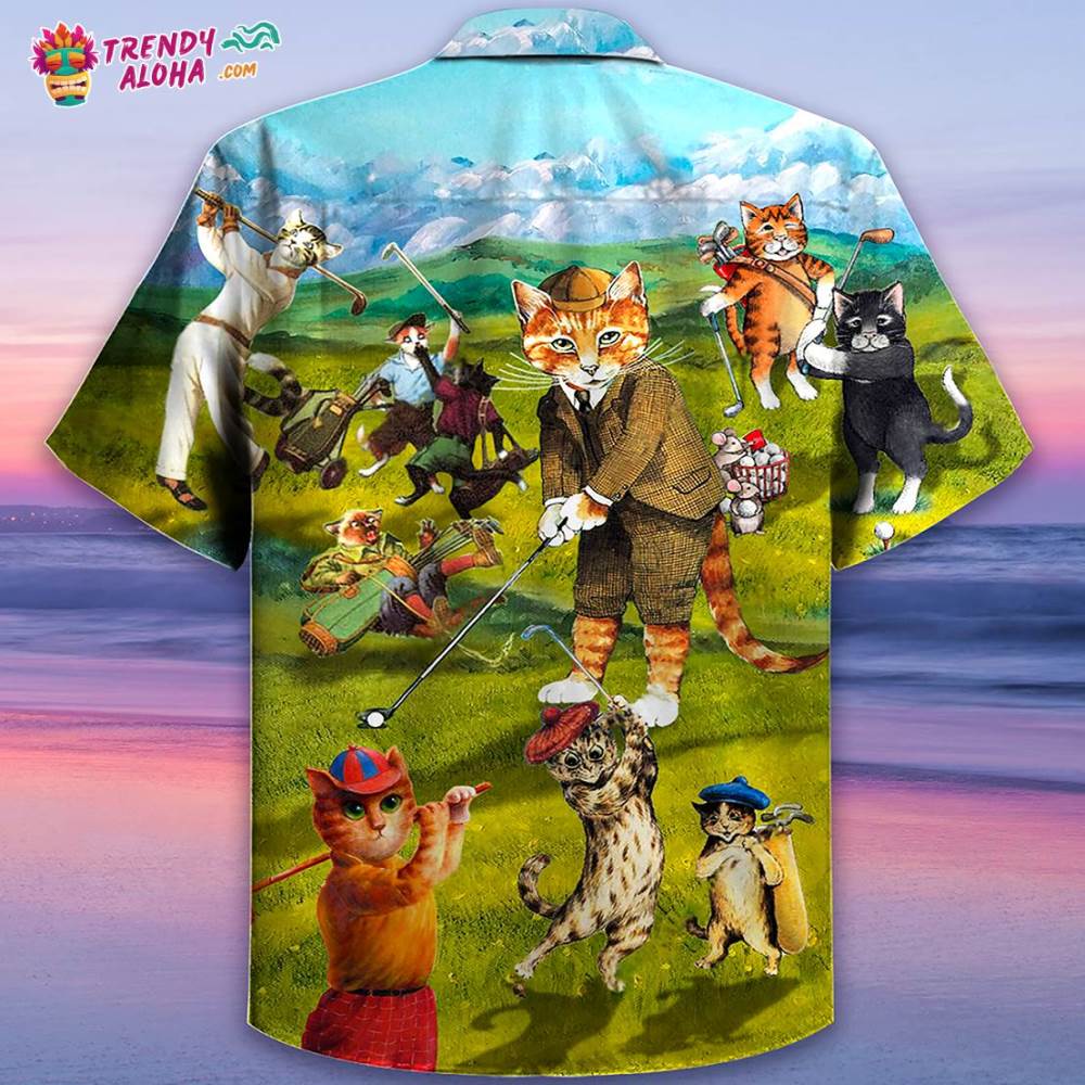 Golf Cats That What I Do I Play Golf And I Know Thing Hawaiian Shirt – Trendy Aloha