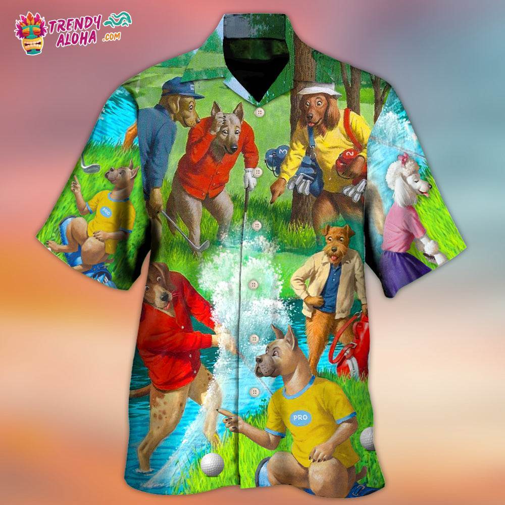 Golf Dog Cool Lover Golf Art Style Hawaiian Shirt – Trendy Aloha