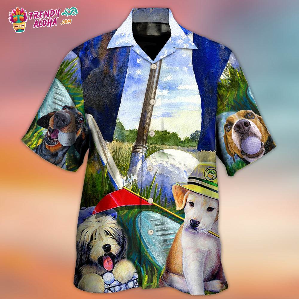 Golf Dog Funny Lover Golf Art Style Hawaiian Shirt – Trendy Aloha