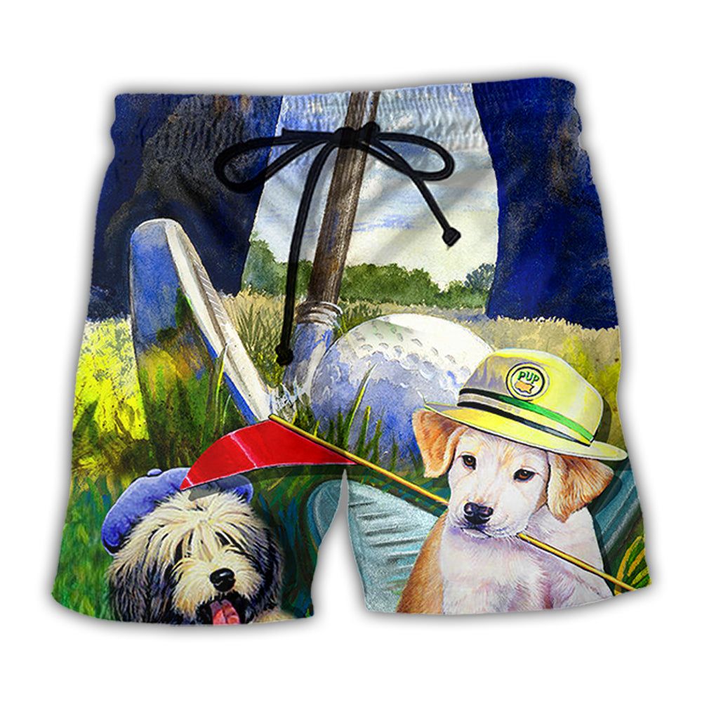 Golf Dog Funny Lover Golf Art Style Trendy Aloha Hawaiian Beach Shorts Golf Dog Funny Lover Golf Art Style Trendy Aloha Hawaiian Beach Shorts