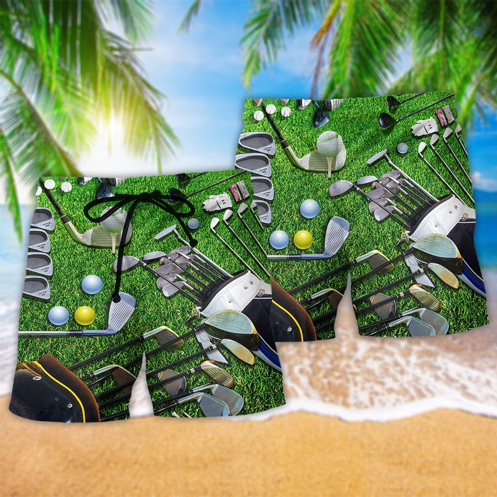 Golf Is Always A Good Idea Green Trendy Aloha Hawaiian Beach Shorts