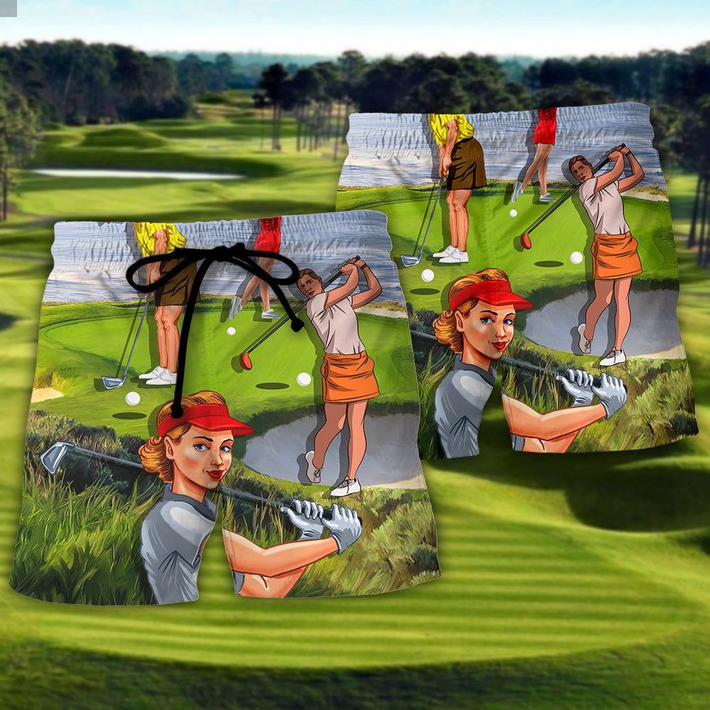 Golf Oh My God Becky Look At Her Putt Funny Golfers Funny Quotes Lover Golf Trendy Aloha Hawaiian Beach Shorts