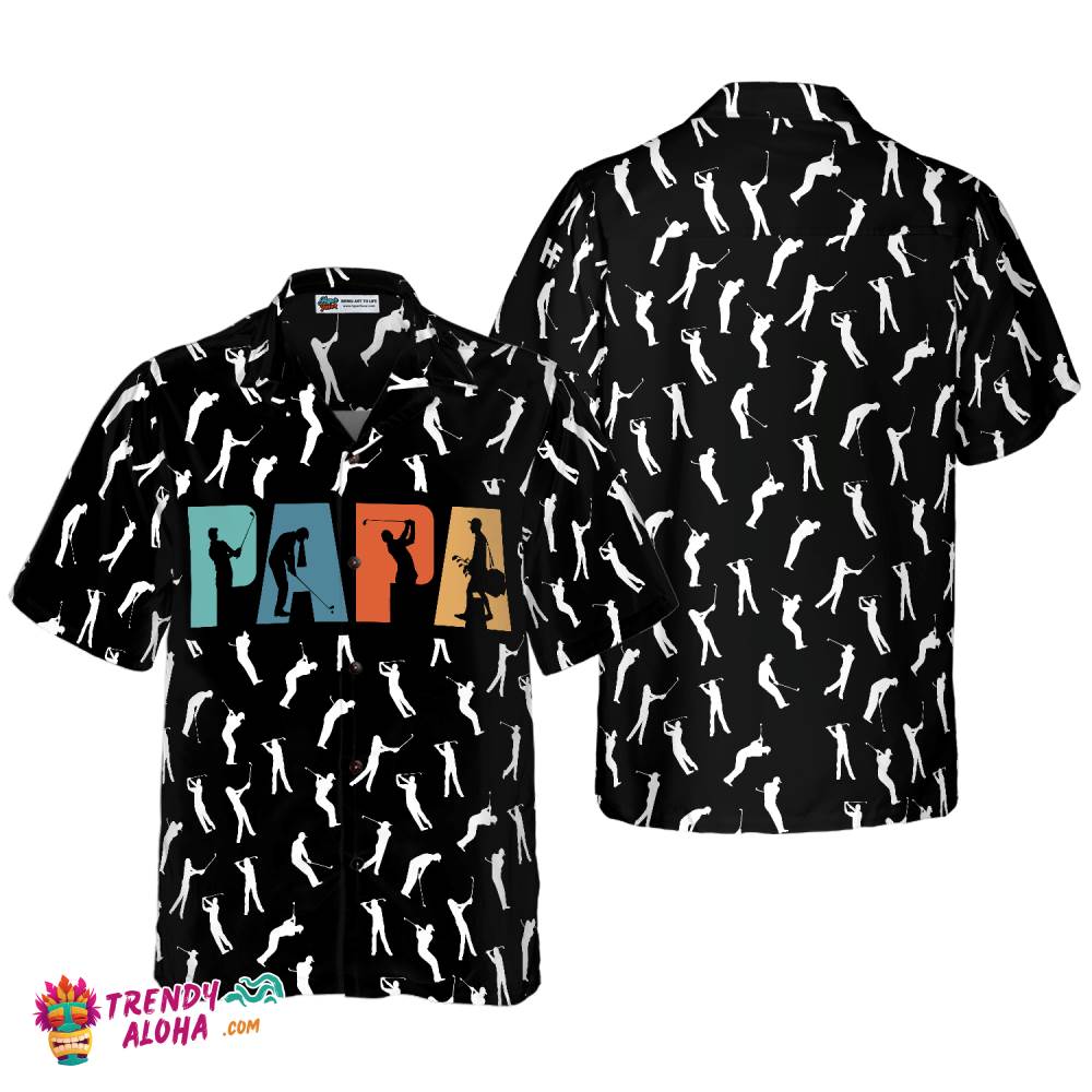 Golf Retro Golfing Papa Hawaiian Shirt Golf Retro Golfing Papa Hawaiian Shirt
