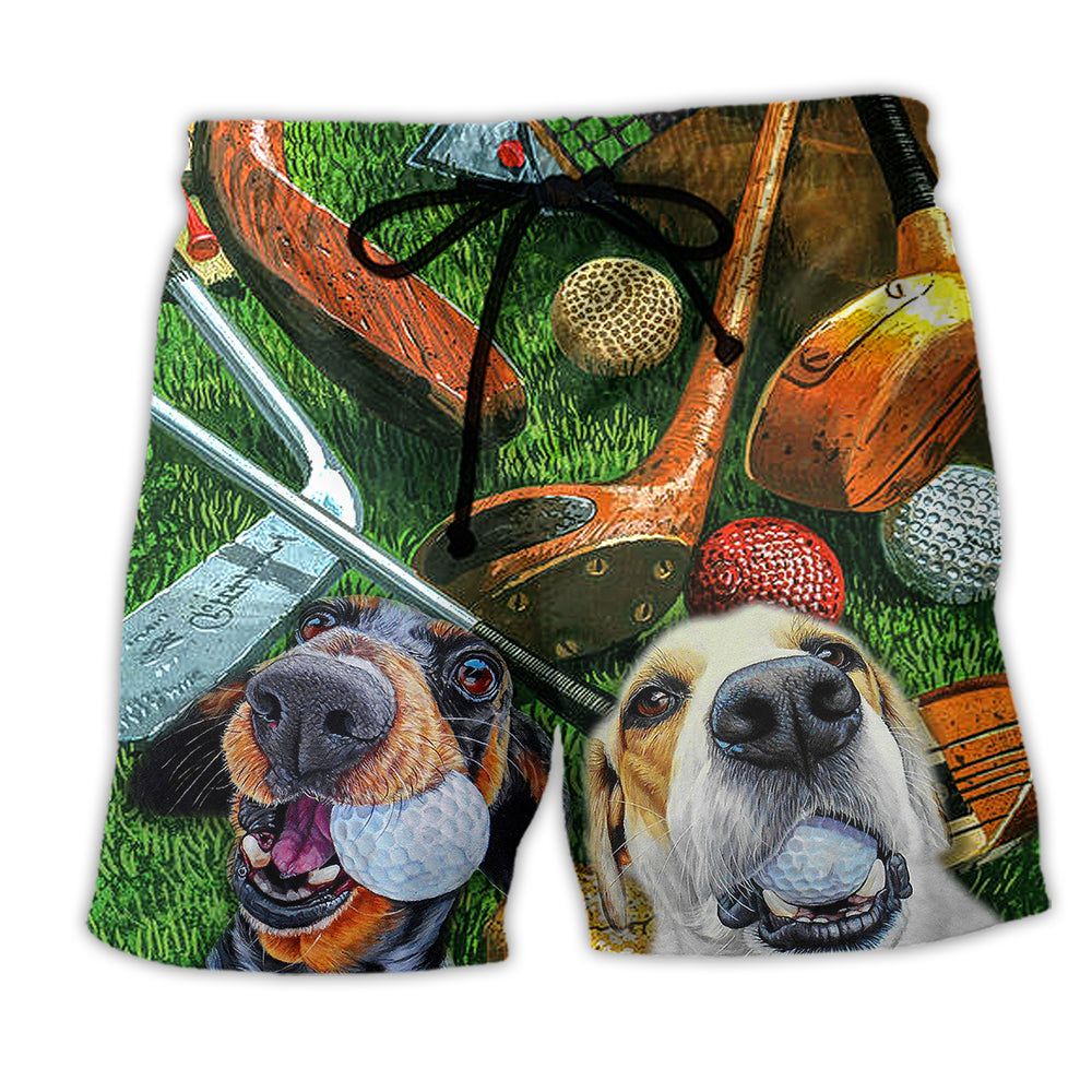 Golf Style Funny Dog Colorful Trendy Aloha Hawaiian Beach Shorts Golf Style Funny Dog Colorful Trendy Aloha Hawaiian Beach Shorts