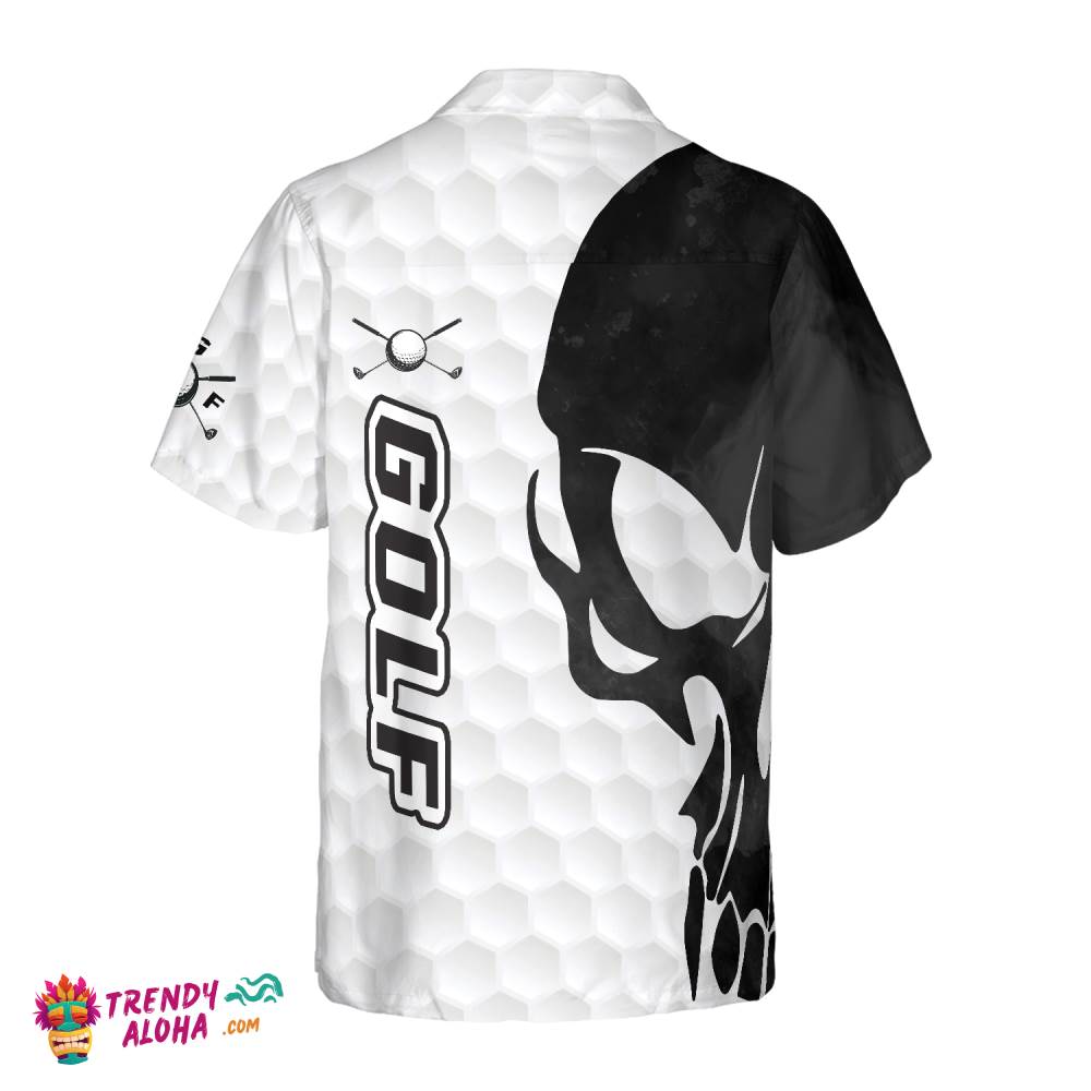 Golf Texture And Black Skull Hawaiian Shirt