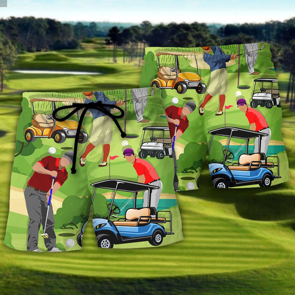 Golf They See Me Rollin They Hatin Funny Golfers Funny Quotes Lover Golf Trendy Aloha Hawaiian Beach Shorts