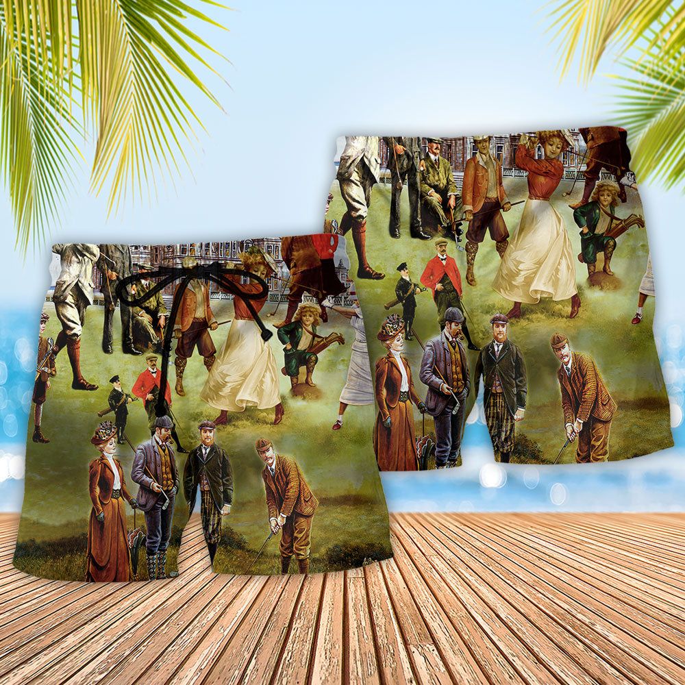 Golf Vintage Play Golf Trendy Aloha Hawaiian Beach Shorts