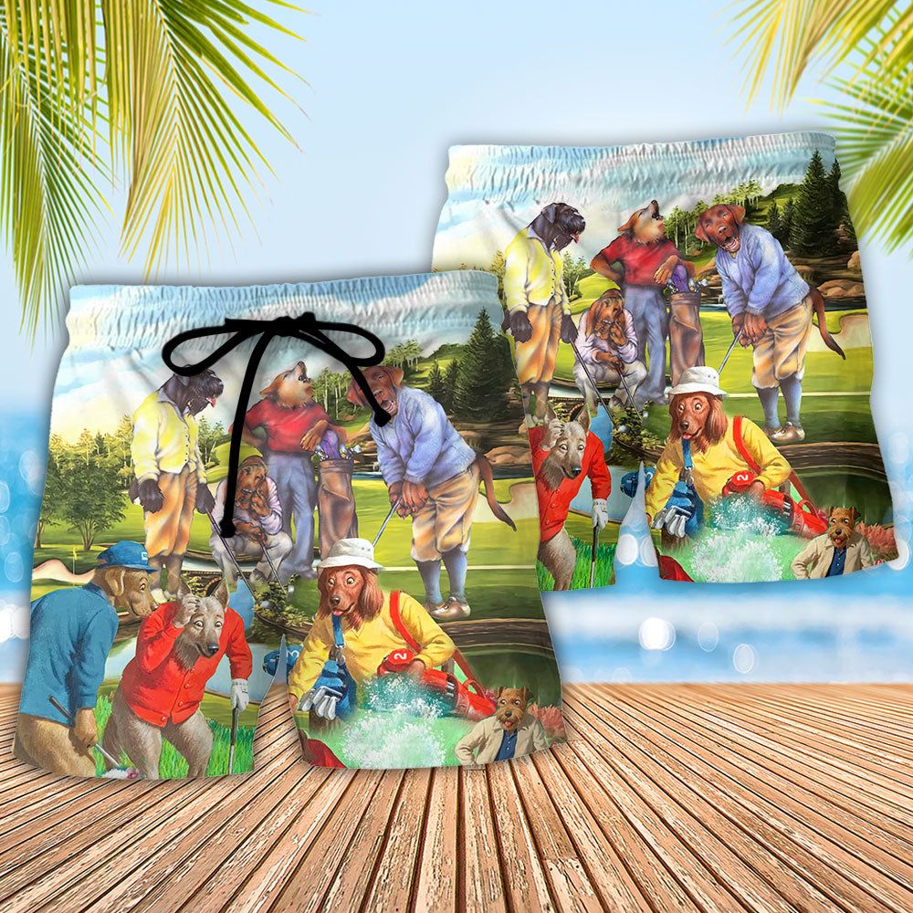 Golf You’Re Not Over The Hill You’Re Just On The Back Nine Trendy Aloha Hawaiian Beach Shorts