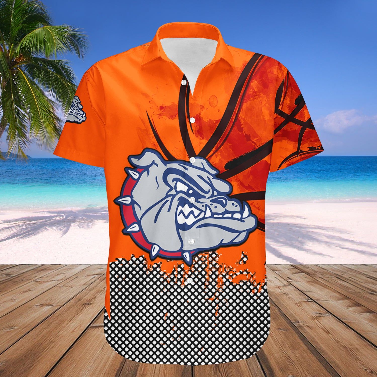 Gonzaga Bulldogs Hawaii Shirt Basketball Net Grunge Pattern – NCAA
