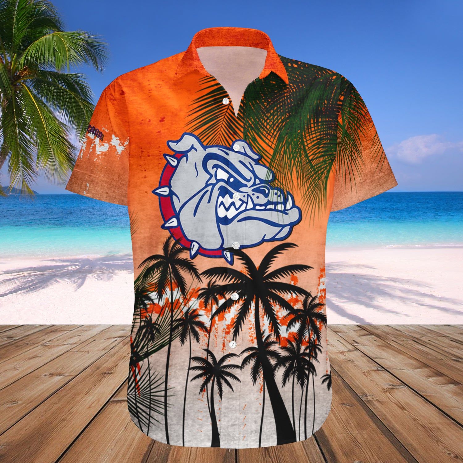 Gonzaga Bulldogs Hawaii Shirt Coconut Tree Tropical Grunge – NCAA