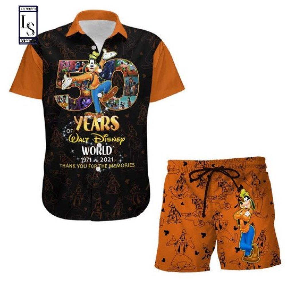 Goofy Dog 50Th Anniversary Combo Hawaiian Shirt Shorts