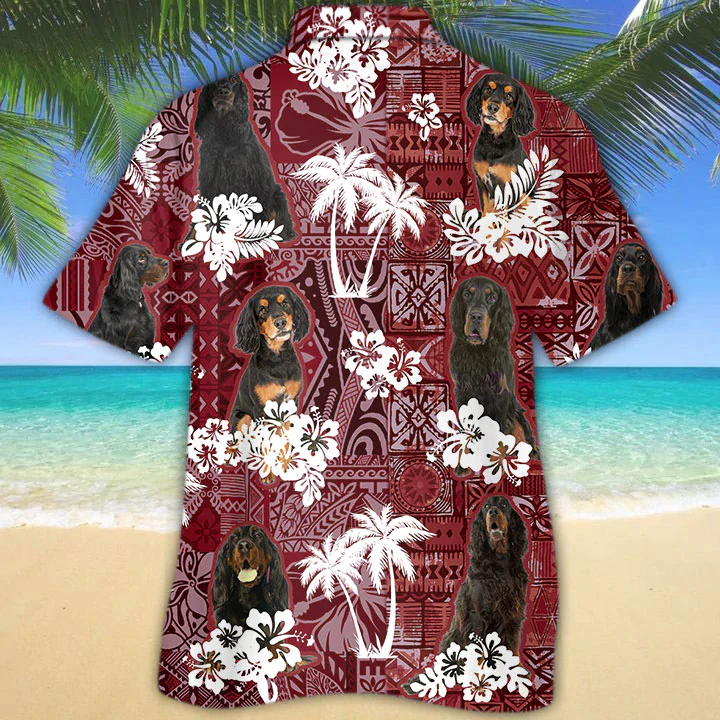 Gordon Setter Trendy Hawaiian Shirt, Gift For Dog Lover Shirts, Men’s Trendy Hawaiian Shirt