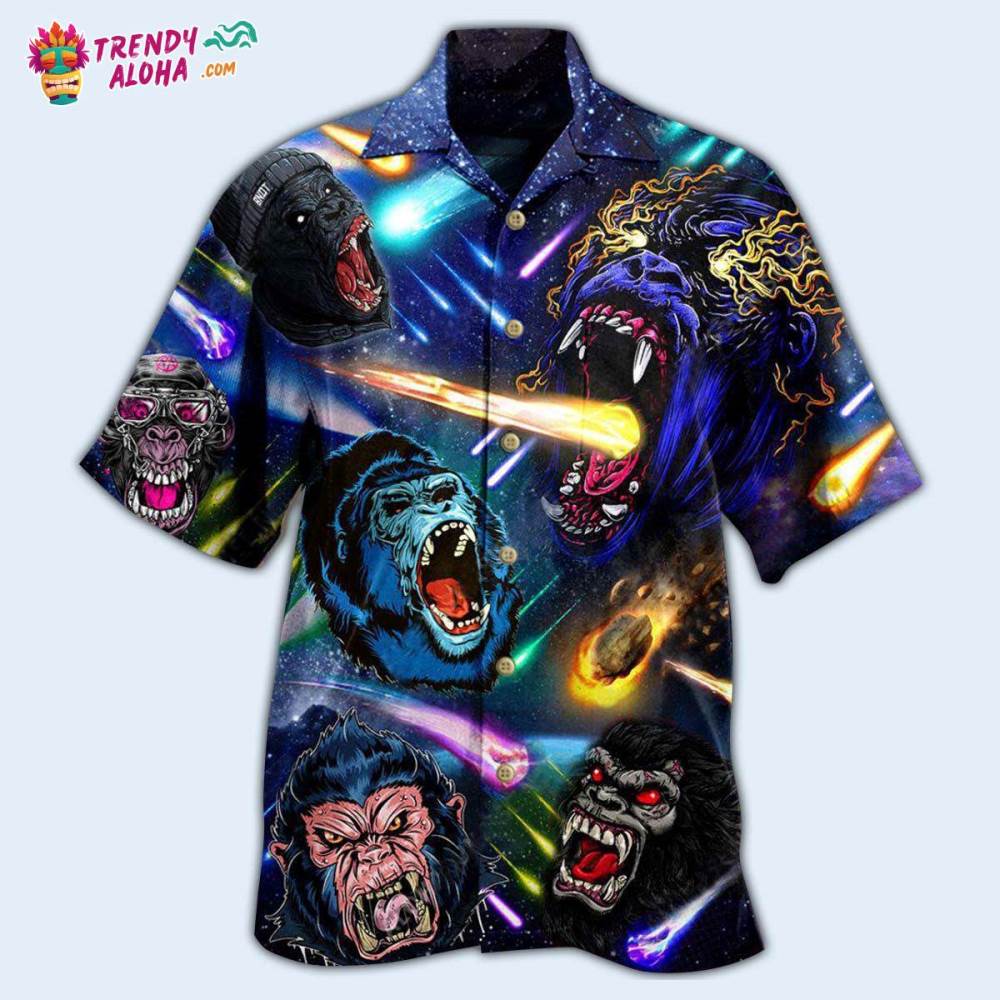 Gorilla Animals Amazing Screaming Gorilla Hawaiian Shirt – Trendy Aloha
