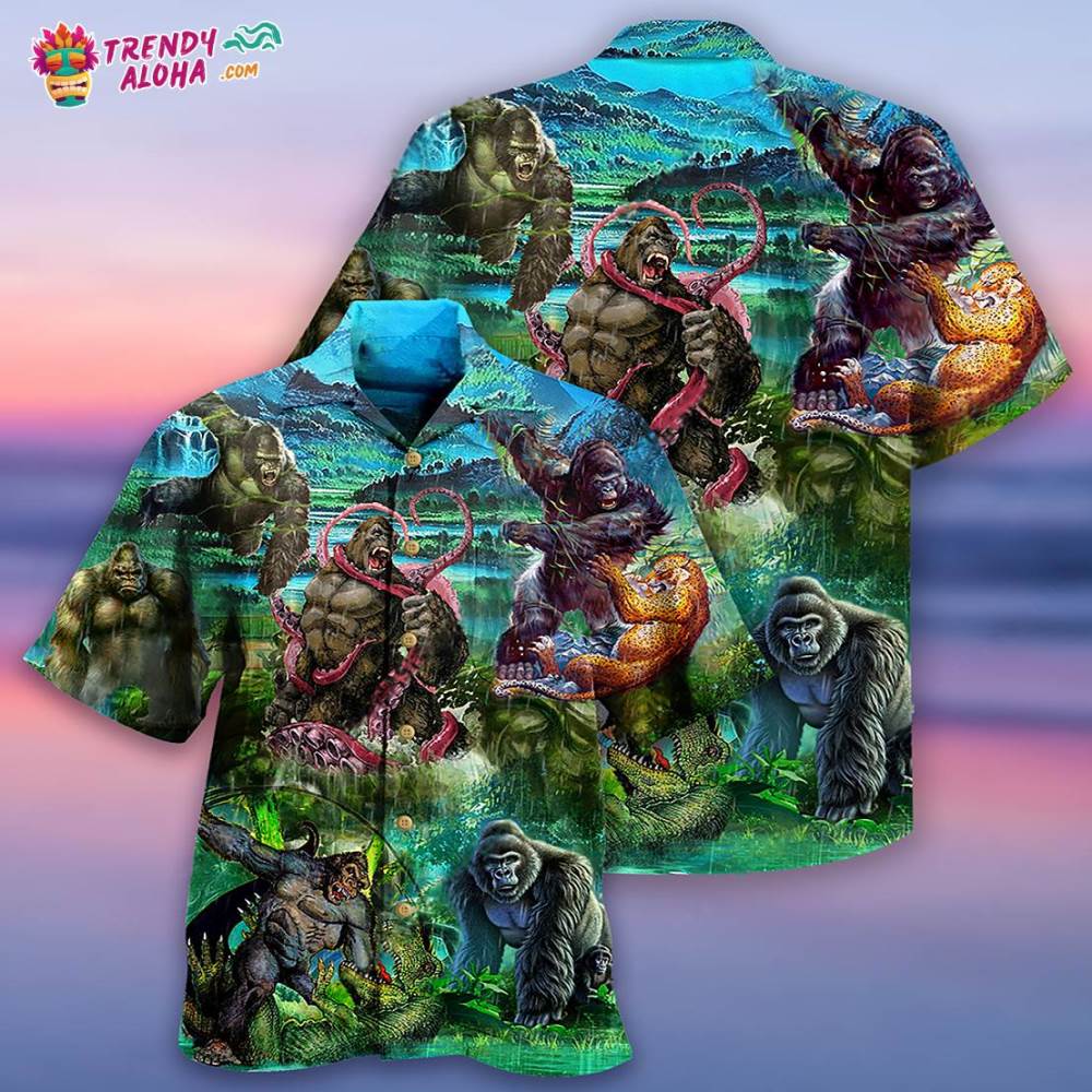 Gorilla Is The King Of The Jungle Cool Hawaiian Shirt – Trendy Aloha