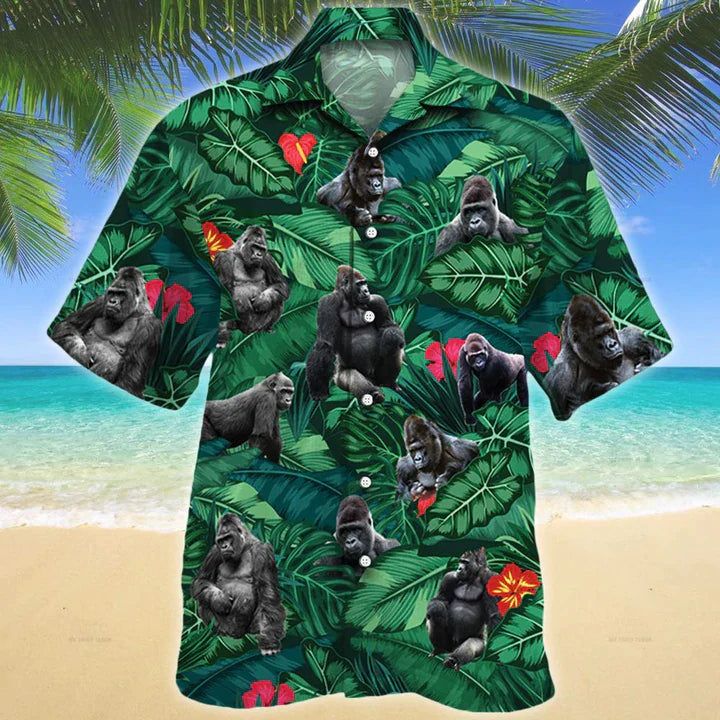 Gorilla Lovers Gift Hawaiian Shirt, Gorilla Aloha Shirt, Summer Short Sleeve Hawaiian Aloha Shirt For Men, Women Gorilla Lovers Gift Hawaiian Shirt, Gorilla Aloha Shirt, Summer Short Sleeve Hawaiian Aloha Shirt For Men, Women