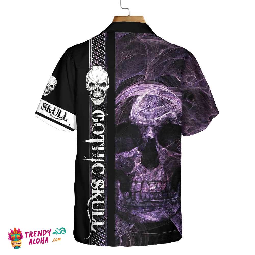 Gothic Skull Hawaiian Shirt, Cool Skull Black Shirt For Men And Women