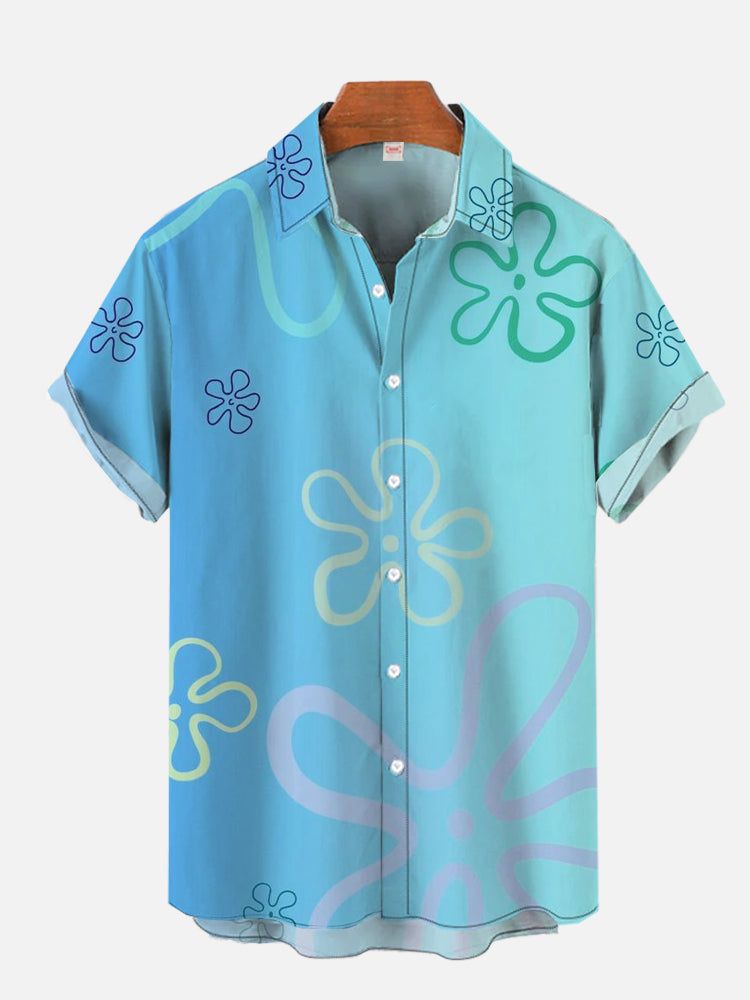 Gradient Blue Starfish Space Art Printing Hawaii Short Sleeve Aloha Hawaiian Shirt Gradient Blue Starfish Space Art Printing Hawaii Short Sleeve Aloha Hawaiian Shirt