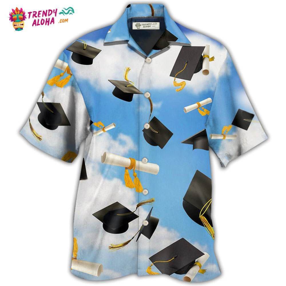 Graduation Paper Blue Sky Hawaiian Shirt – Trendy Aloha Graduation Paper Blue Sky Hawaiian Shirt – Trendy Aloha