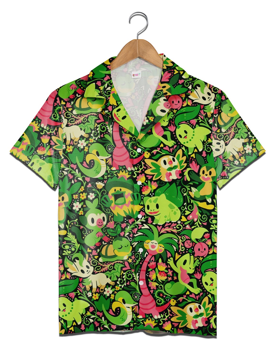 Grass Type Pokemon Beach Pattern Hawaiian Shirt Tropical Nature Inspired Aloha Shirt