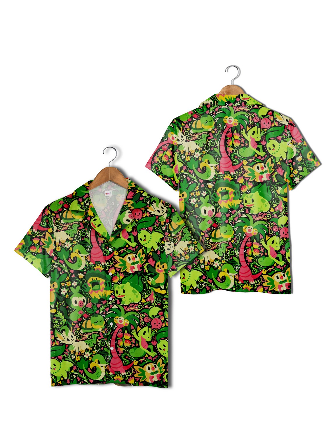 Grass Type Pokemon Beach Pattern Hawaiian Shirt Tropical Nature Inspired Aloha Shirt Grass Type Pokemon Beach Pattern Hawaiian Shirt Tropical Nature Inspired Aloha Shirt