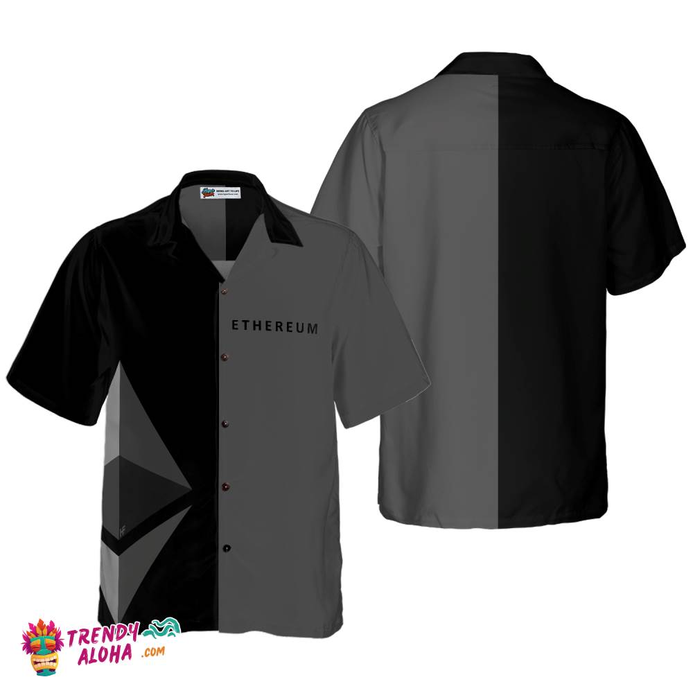 Gray And Black Ethereum Cryptocurrency Hawaiian Shirt