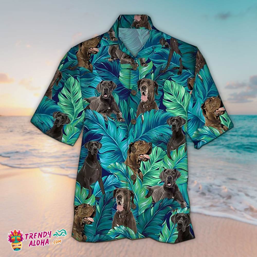 Great Dane Aloha Shirt Great Dane Tropical Shirt Hawaiian Aloha Beach Shirt