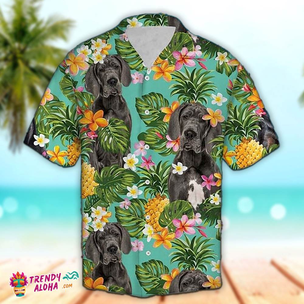 Great Dane Aloha Shirt Great Dane Tropical Shirt Hawaiian Aloha Beach Shirt
