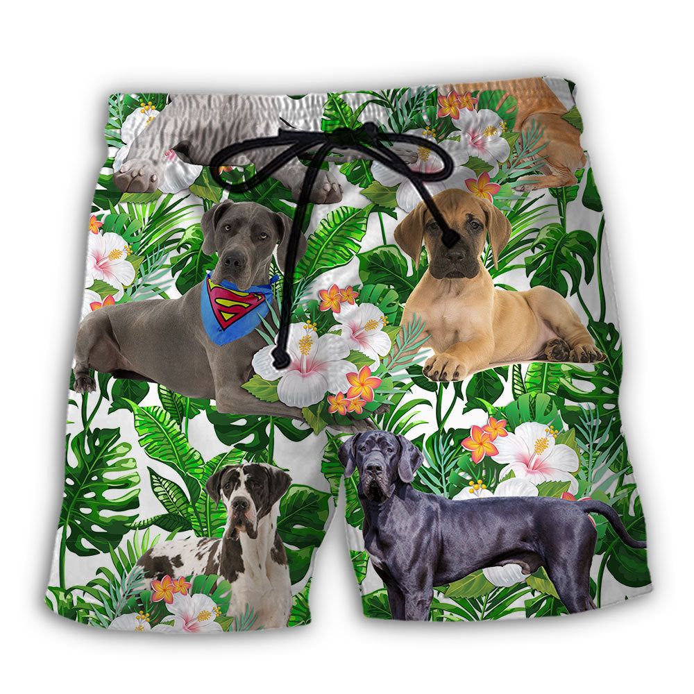 Great Dane Best Dog Dad Trendy Aloha Hawaiian Beach Shorts Great Dane Best Dog Dad Trendy Aloha Hawaiian Beach Shorts