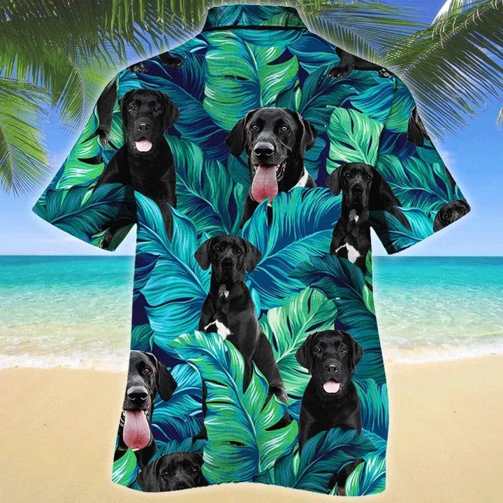 Great Dane Hawaiian Shirt, Dog Lover Hawaiian Shirts For Men – Summer Button Down Mens Hawaiian Shirts Short Sleeve